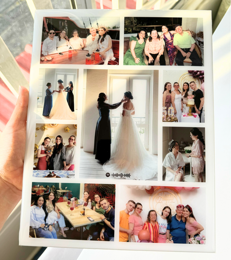 Collage 9 fotos estilo polaroid